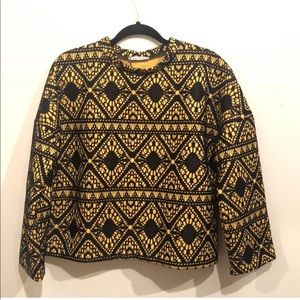 Zara Yellow Lace Pullover Top